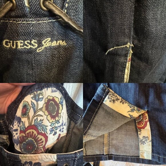 Guess Jeans Y2K Denim Lace Up Back Corset Bodycon Bustier Mini Dress Size 1 XS - Picture 13 of 16
